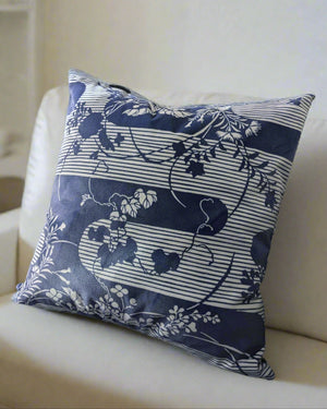 Morning Haze Throw Pillow - Dark Blue (Soft Velvet)
