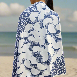 Spiral Towel - Dark Blue/White