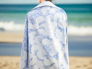 Spiral Towel - Light Blue/White