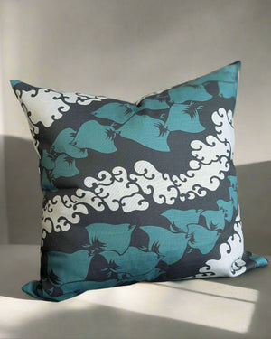 Aloft Pillow - Teal (Cotton-Linen)