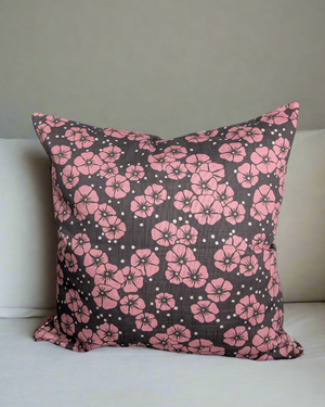 Blossom Pillow - Dark Pink (Cotton-Linen)