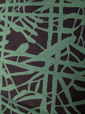 Bamboo Grid Throw Pillow - Green/Black (Cotton-Linen)