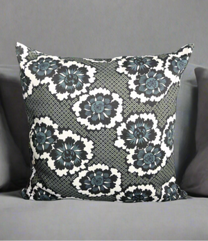 On the Dot Throw Pillow - Teal/Green (Cotton-Linen)
