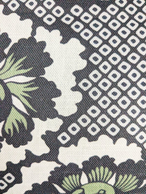 On the Dot Throw Pillow - Green/Dark Blue (Cotton-Linen)