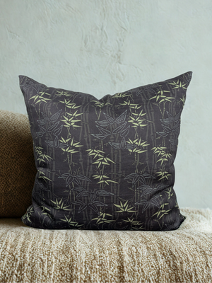 Bamboo Grove Throw PIllow - Nightfall (Cotton-Linen)