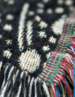 Jacquard Woven Blanket - Koi (Dark Blue/White)