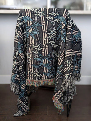 Jacquard Woven Blanket - Bamboo Grove (Retro)