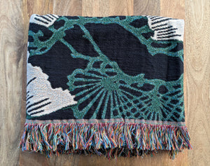Jacquard Woven Blanket - Pine (Green/White/Black)