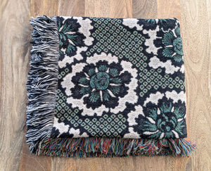 Jacquard Woven Blanket - On the Dot (Teal/Green)