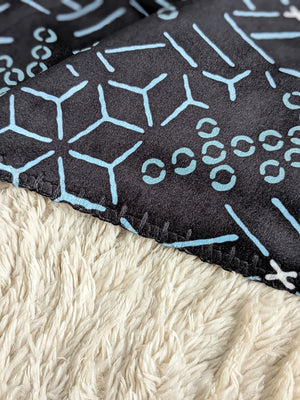 Sherpa Blanket - Zig Zag (Teal/Blue/White)