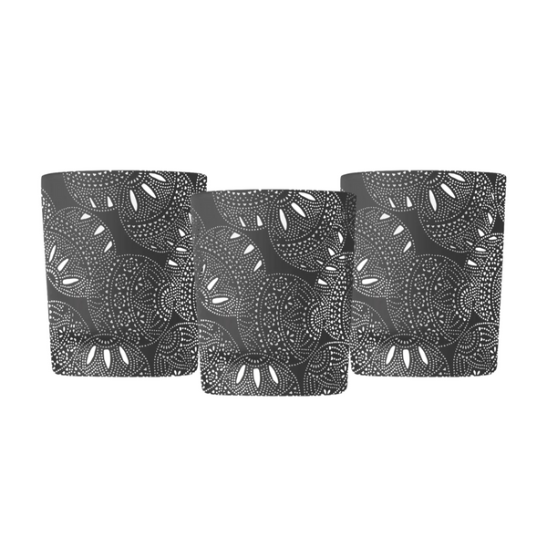 Fiesta Glass Tealight Candle Holder - Black & White