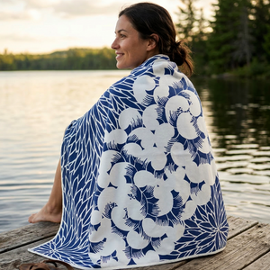 Spiral Towel - Dark Blue/White