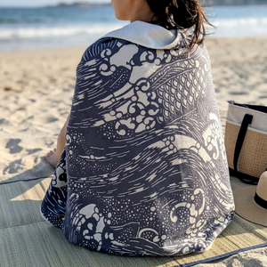 Koi Towel - Dark Blue