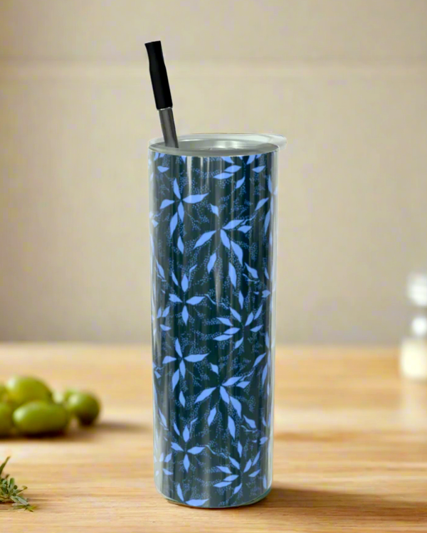 Stainless Steel 20 oz Tumbler - Petals Blue/Green