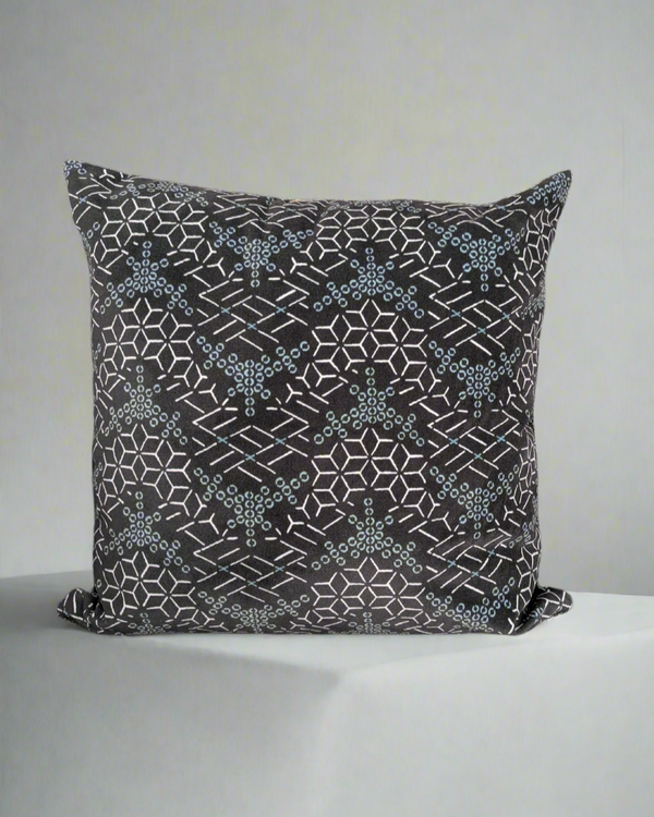 Zigzag Pillow - Teal/White (Soft Velvet)
