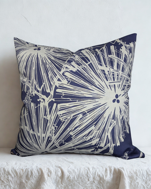 Radiance Throw Pillow - Blue/Silver (Cotton-Linen)