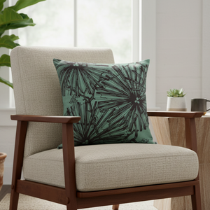 Radiance Throw Pillow - Black/Green (Cotton-Linen)