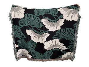 Jacquard Woven Blanket - Pine (Green/White/Black)
