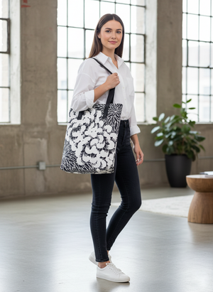 Spiral City Tote - White/Black